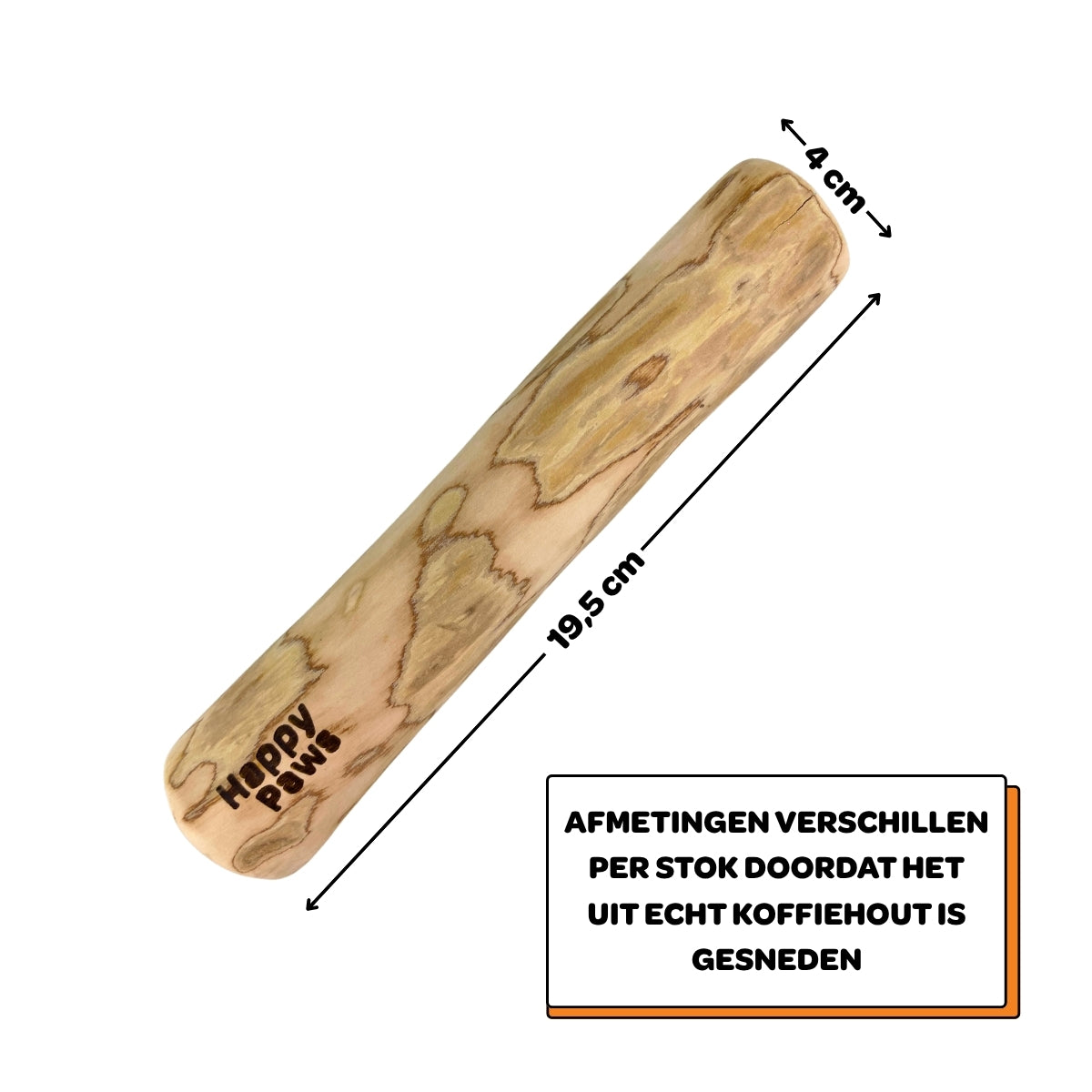 Koffiehouten Kauwstok - Maat L