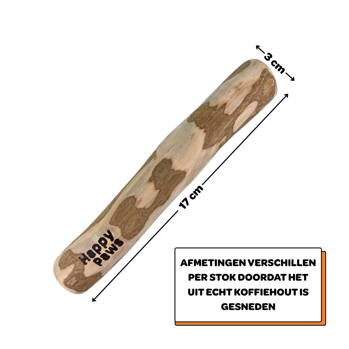 Koffiehouten Kauwstok - Maat M
