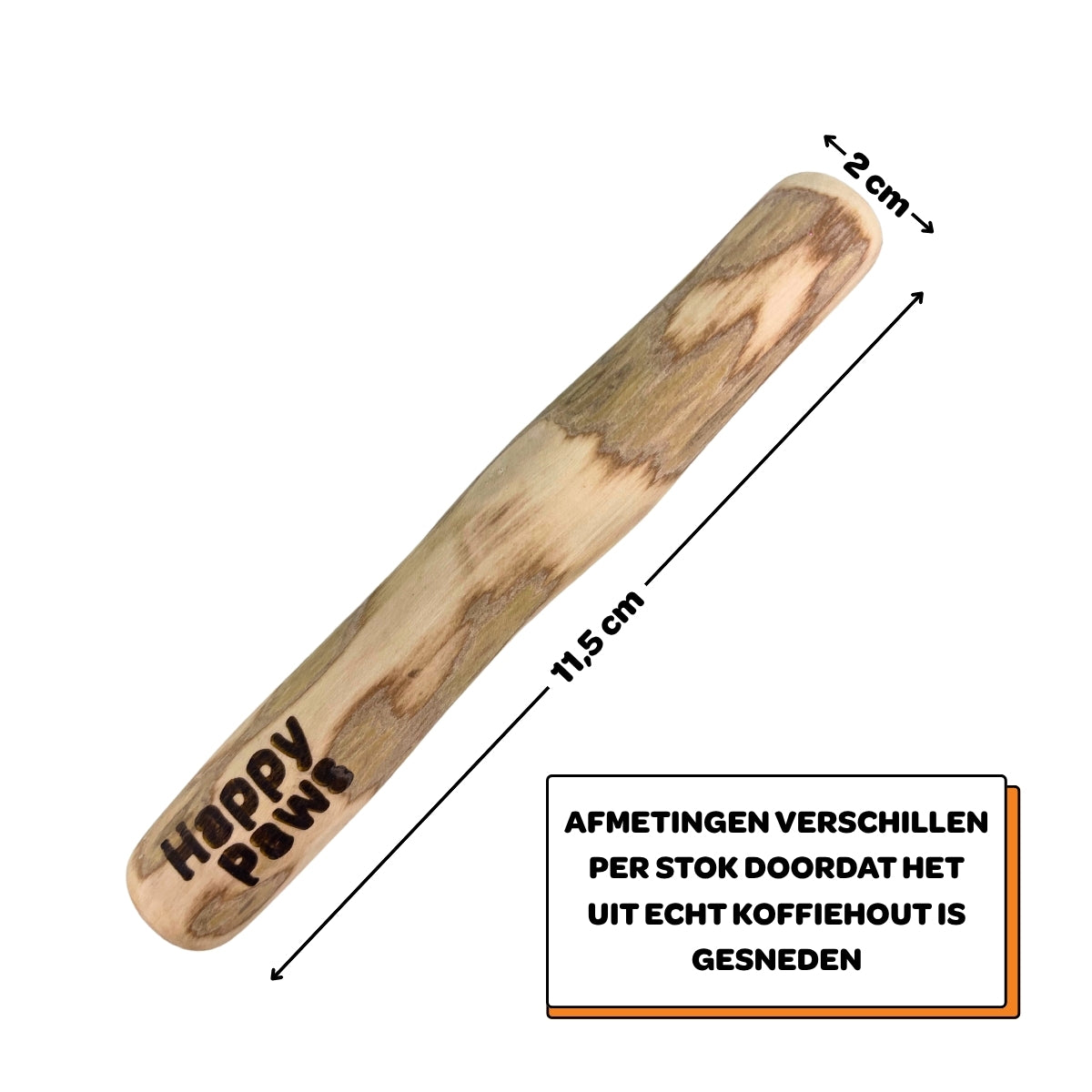 Koffiehouten Kauwstok - Maat XS