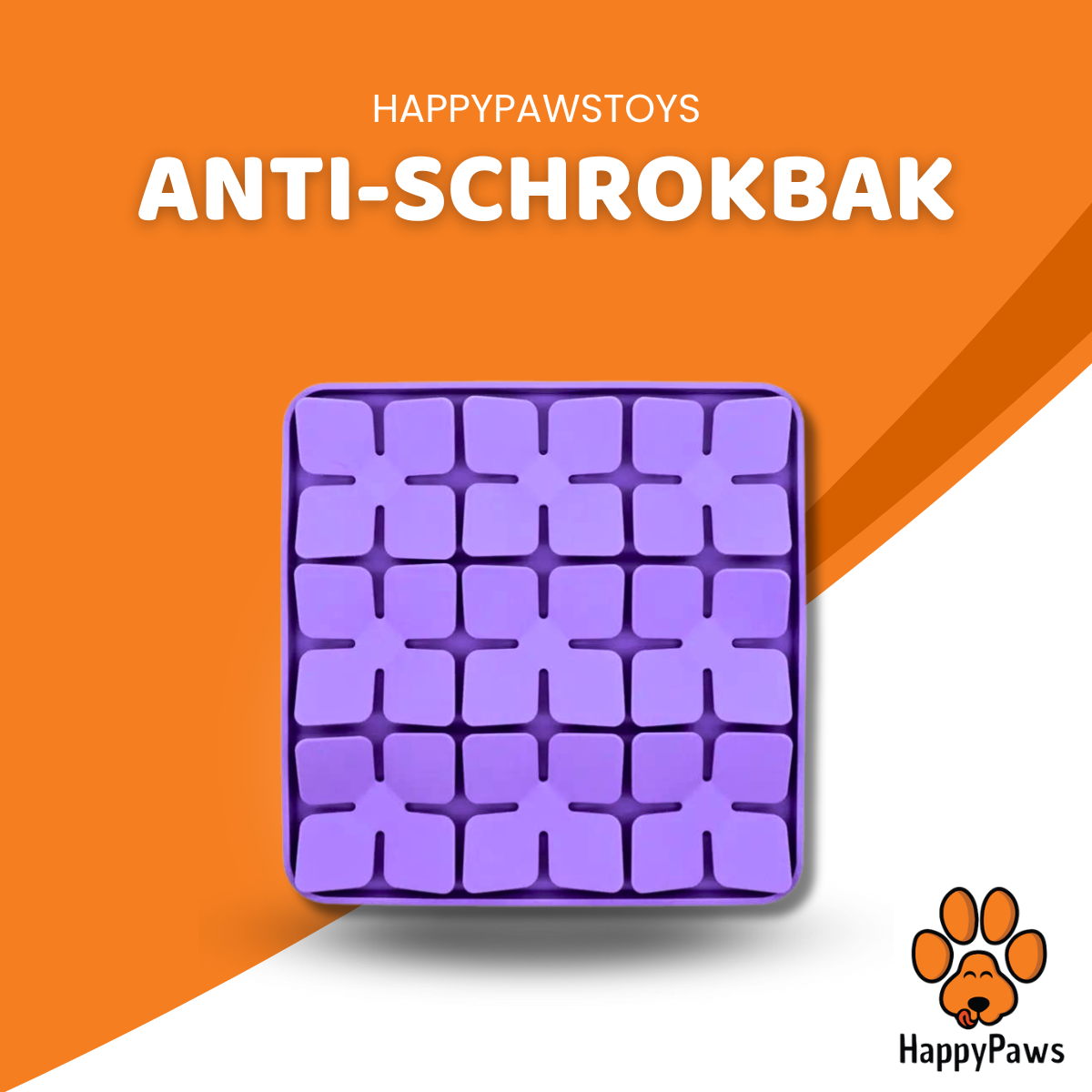 Siliconen snuffelmat voor honden met blaadjesdesign in paarse kleur, ideaal als slow feeder, Gemaakt va Duurzame Materialen dat veilig is voor jouw hond, HappyPaws, Perfect voor het dieet van je hond, Geschikt voor alle honden