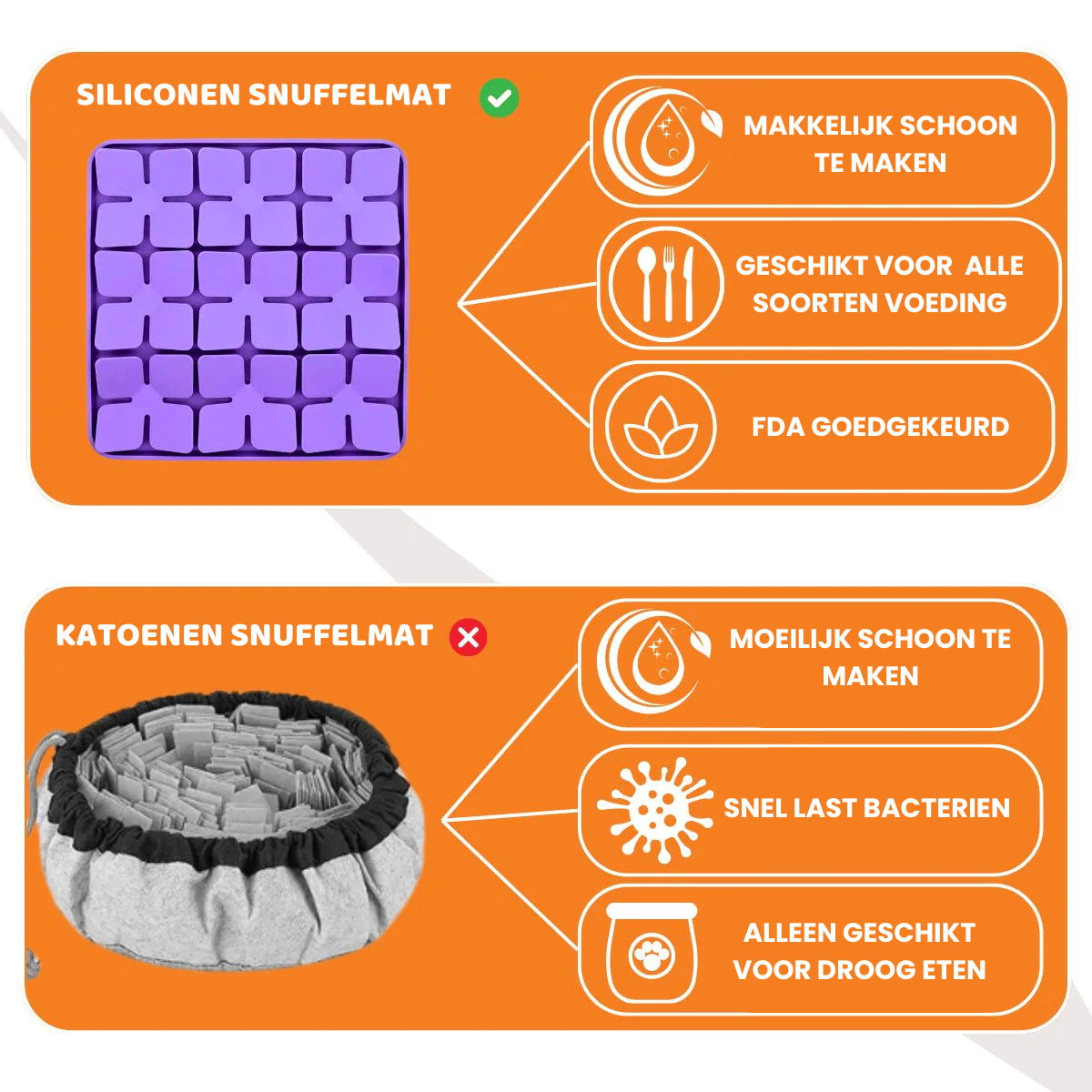 Siliconen snuffelmat voor honden met blaadjesdesign in paarse kleur, ideaal als slow feeder, Gemaakt va Duurzame Materialen dat veilig is voor jouw hond, HappyPaws, Perfect voor het dieet van je hond, Geschikt voor alle honden, Makkelijk te Reinigen in tegenstelling tot katoenen snuffelmatten, Geschikt voor alle soorten voeding voor je hond, Deze Silicone snuffelmat is goedgekeurd door de FDA