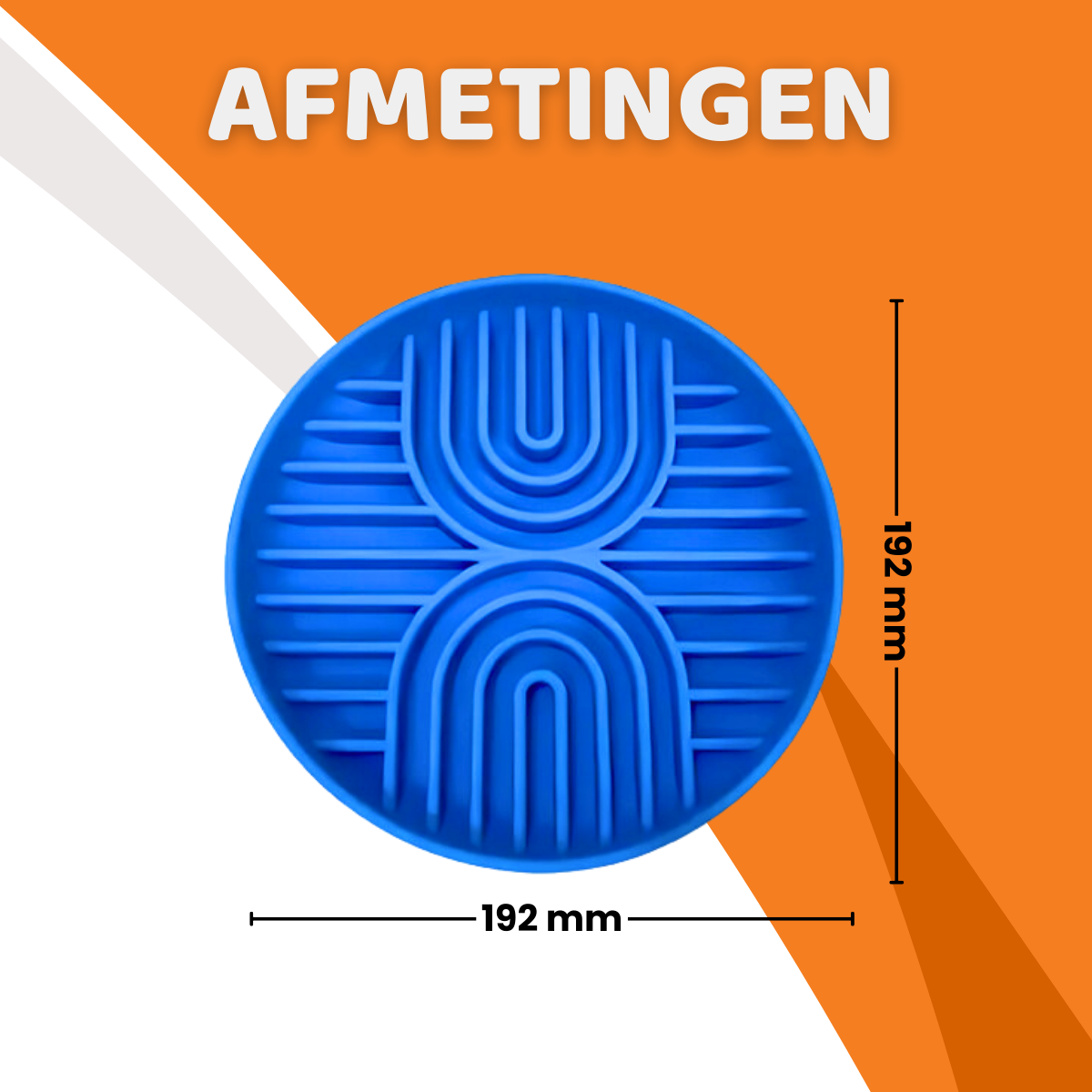 Stevige anti-schrokbak voor honden met dubbel regenboogdesign, blauwe kleur, en slow feeder functionaliteit, HappyPaws, Afmetingen Anti-Schrokbak, Geschikt voor alle honden